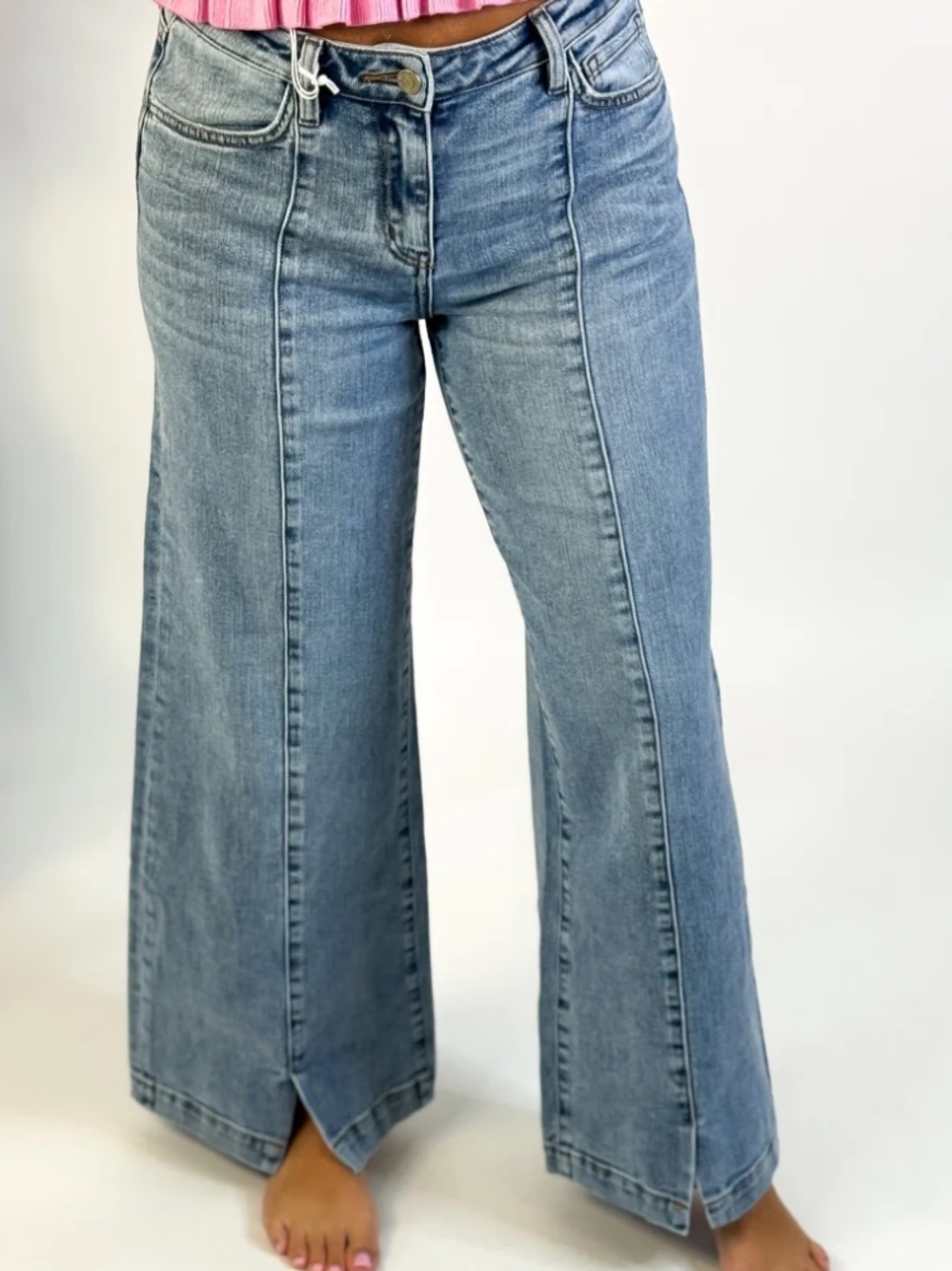 VERVET Mid Rise Wide-Leg Flare Jeans